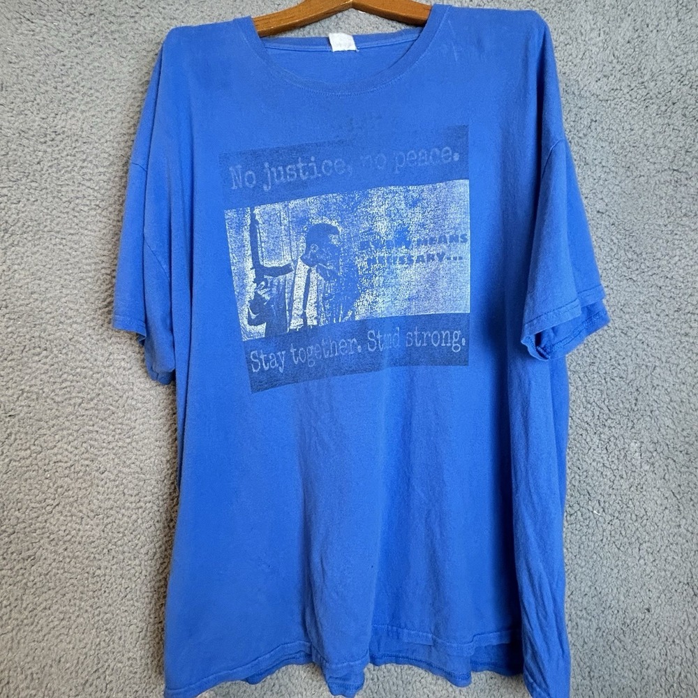 Vintage Malcolm X By Any Means Necessary Speech T-Shirt Men's 2XL RARE Faded